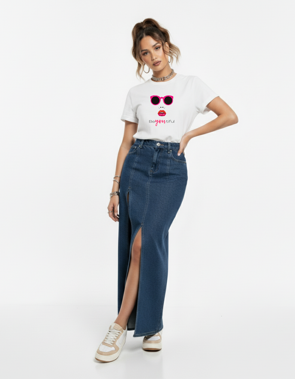Women's White Graphic T-Shirt – Stylish Casual Tee | Ademode