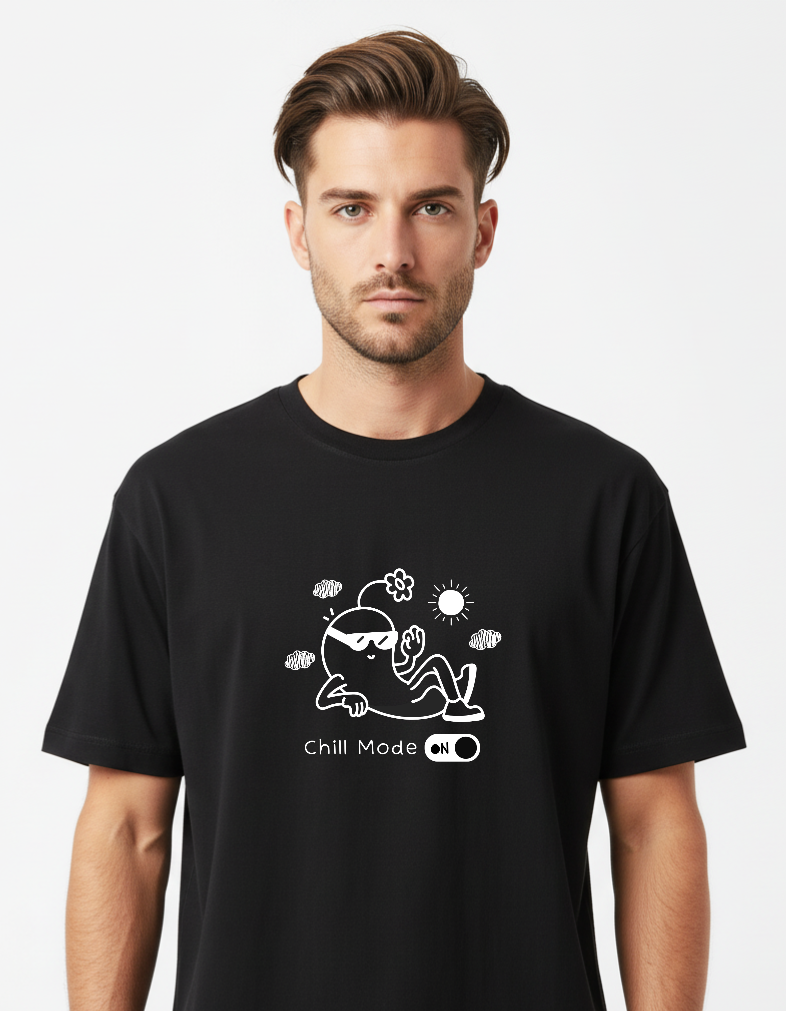 Chill Mode On Graphic Black T-Shirt for Men | Casual Streetwear Tee