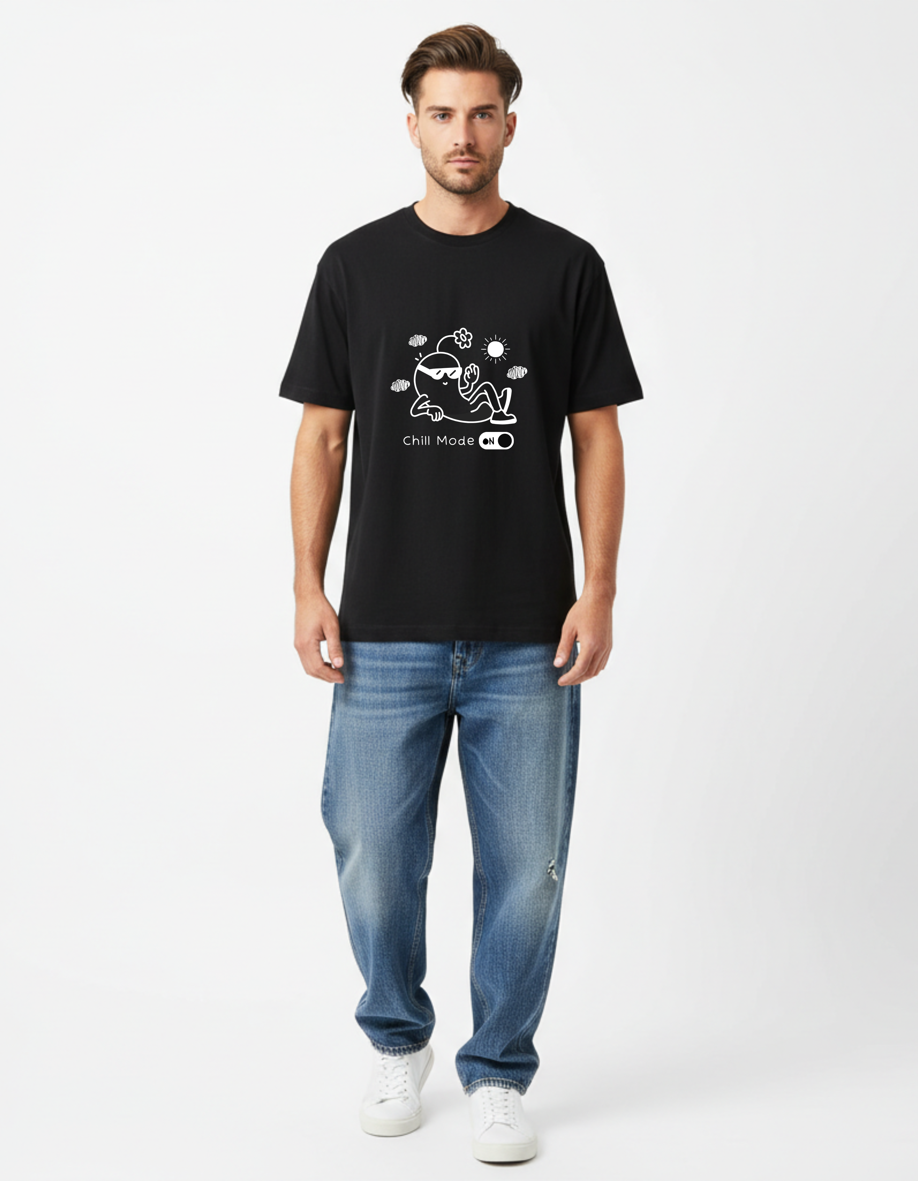 Chill Mode On Graphic Black T-Shirt for Men | Casual Streetwear Tee
