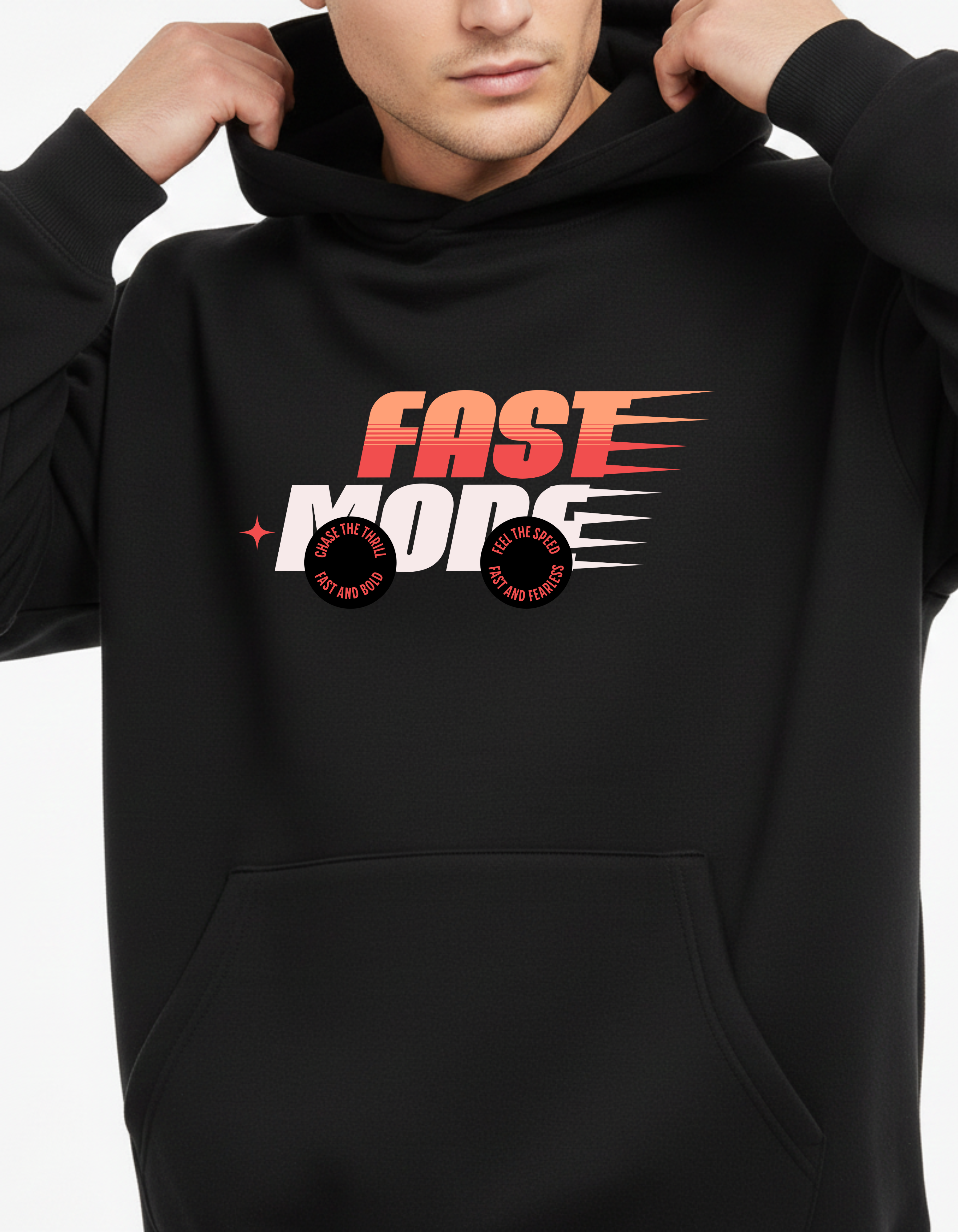 Fast Mode Black Hoodie for Men | Premium Streetwear Hoodie – ADEMODE