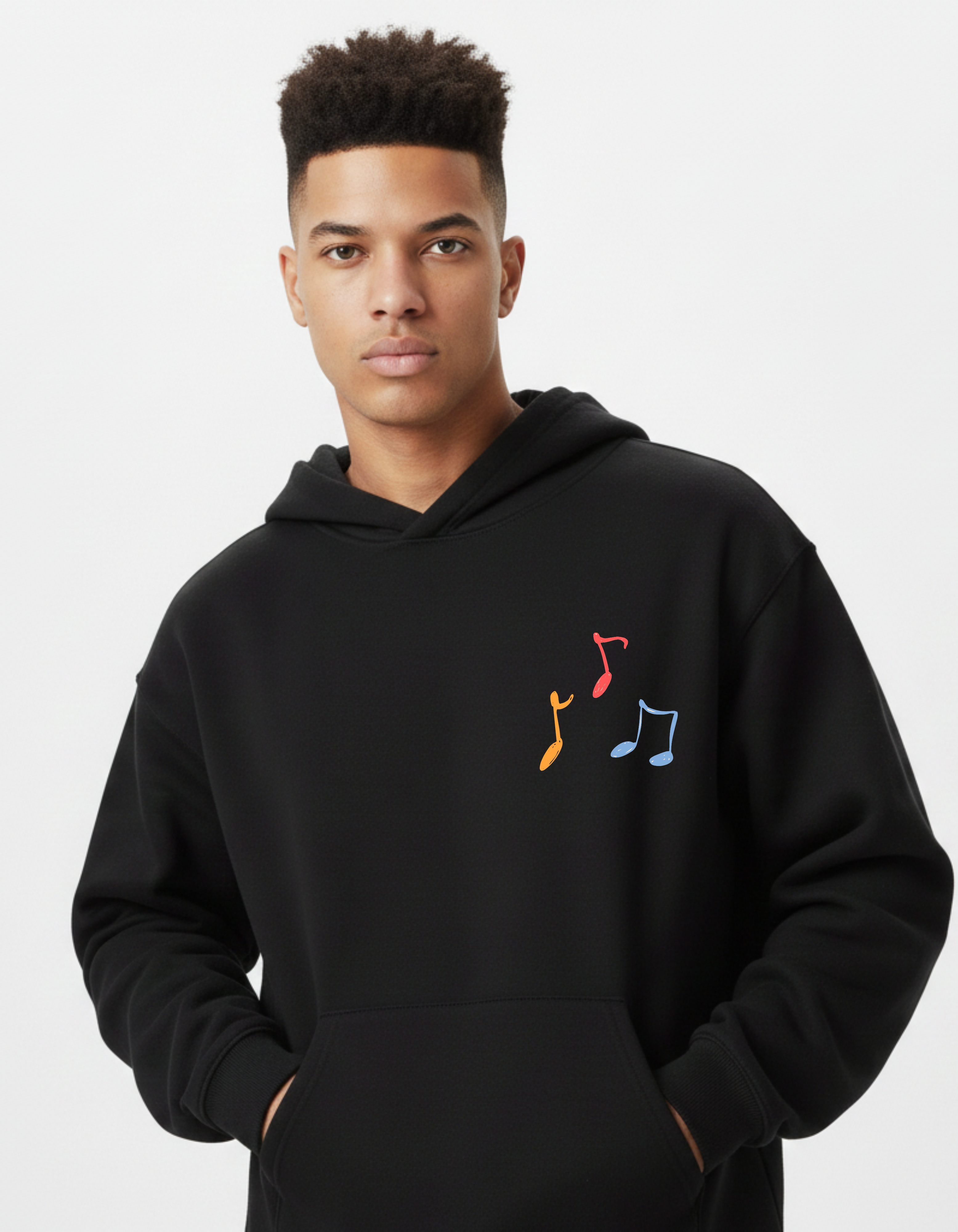 Make Some Noise Black Hoodie for Men | Graphic Streetwear Hoodie – ADEMODE