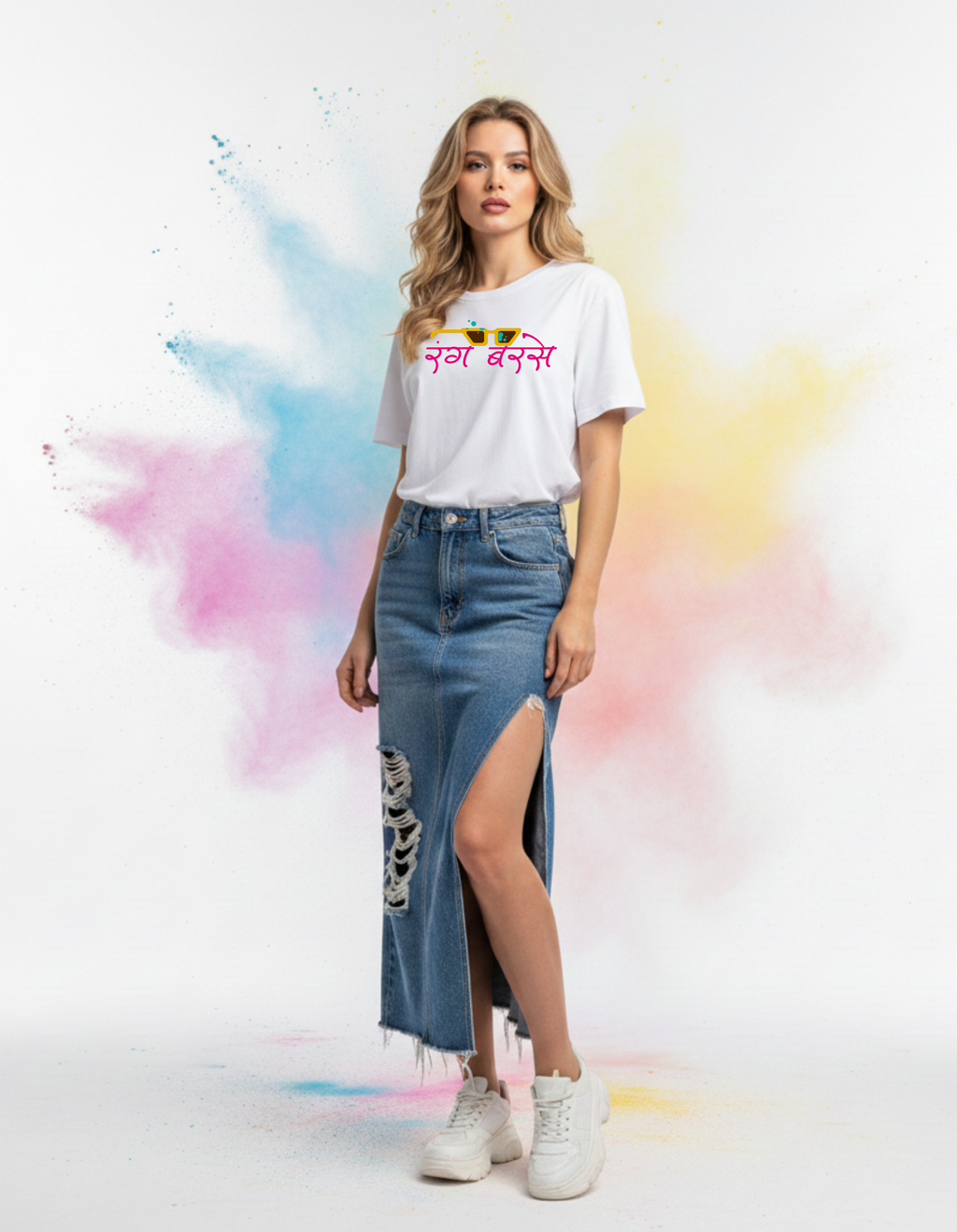 Oversized Rang Barse Holi T-Shirt Unisex | Trendy Festival Graphic Tee