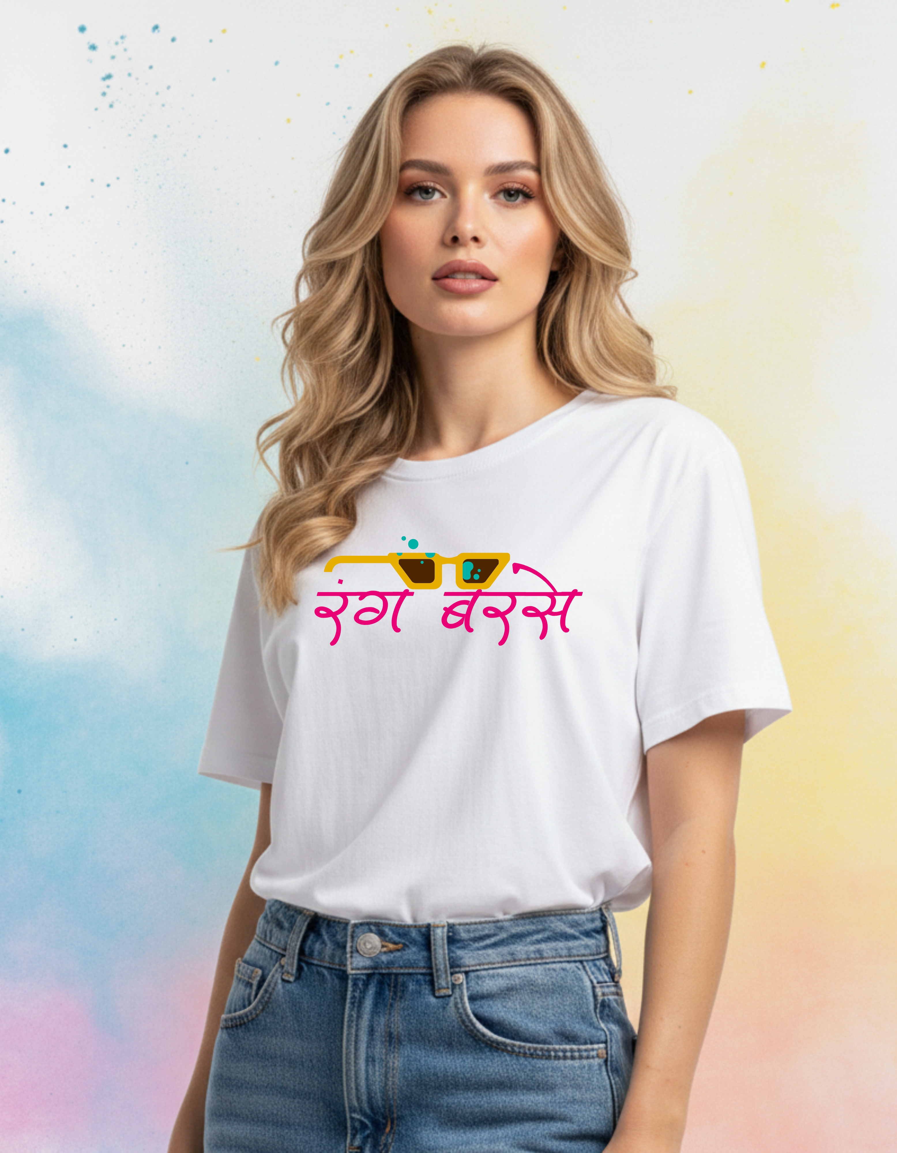 Oversized Rang Barse Holi T-Shirt Unisex | Trendy Festival Graphic Tee