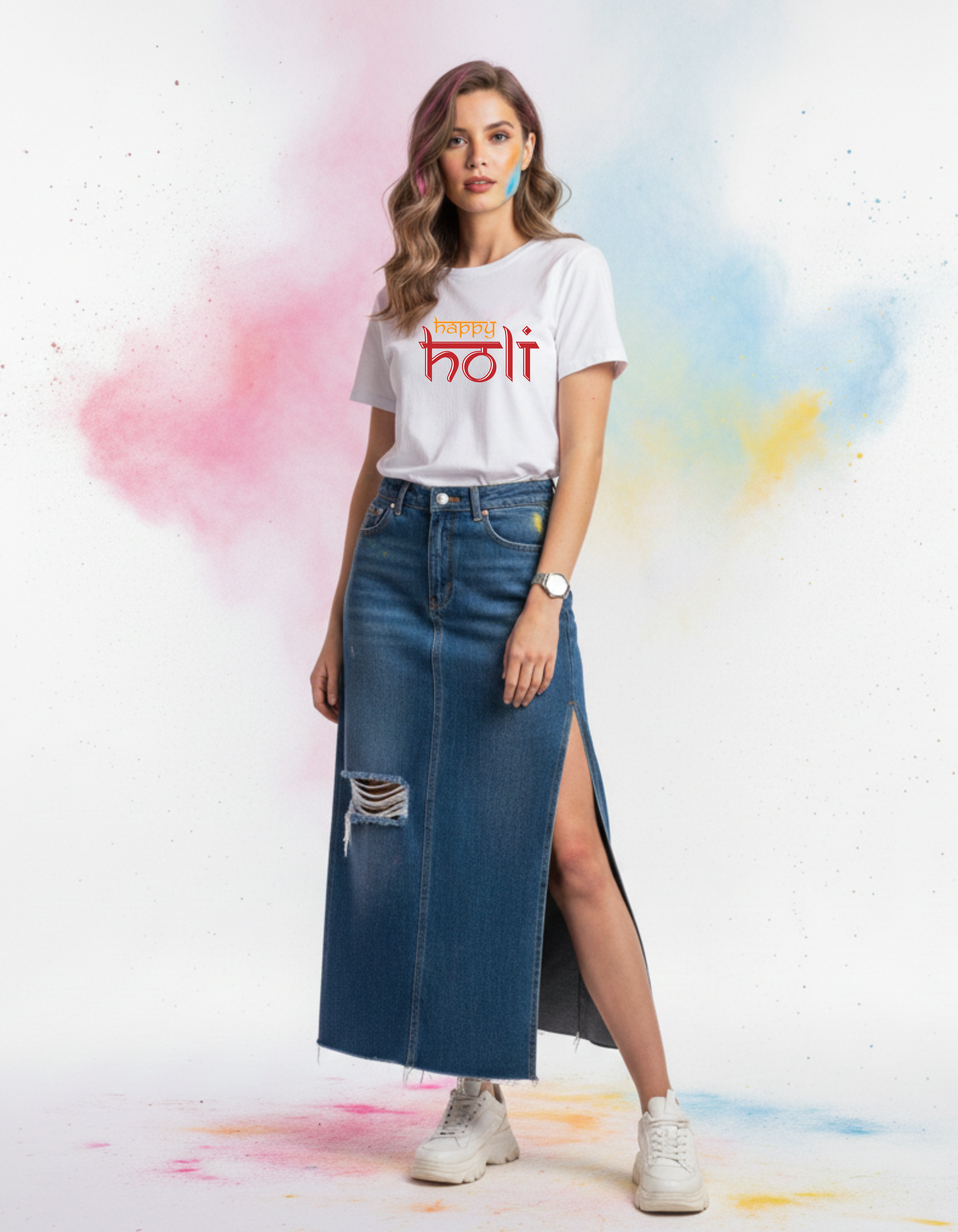 Happy Holi Unisex T-Shirt | Regular Fit Festival Graphic Tee