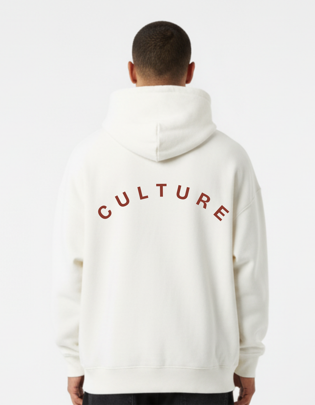 Culture Back Print Ivory Hoodie | Premium Streetwear – ADEMODE