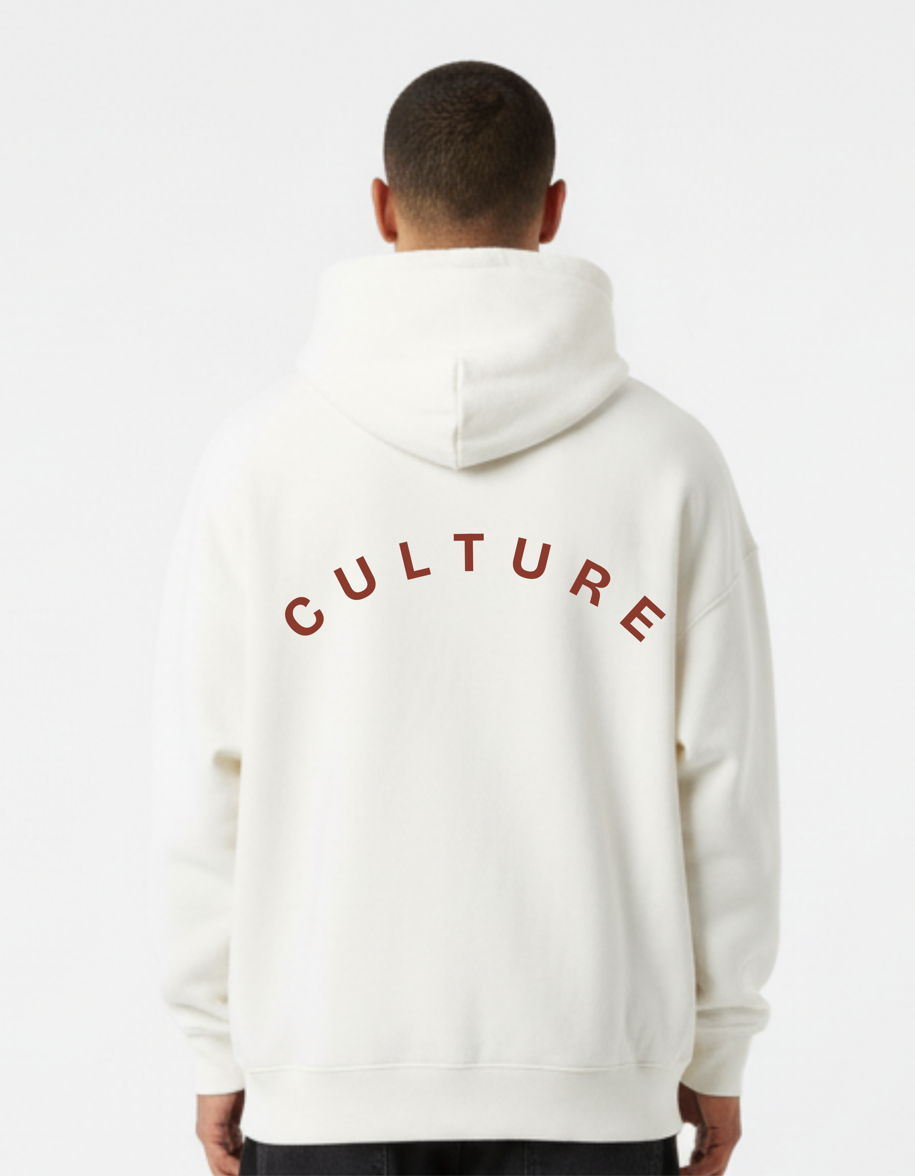 Culture Back Print Ivory Hoodie | Premium Streetwear – ADEMODE
