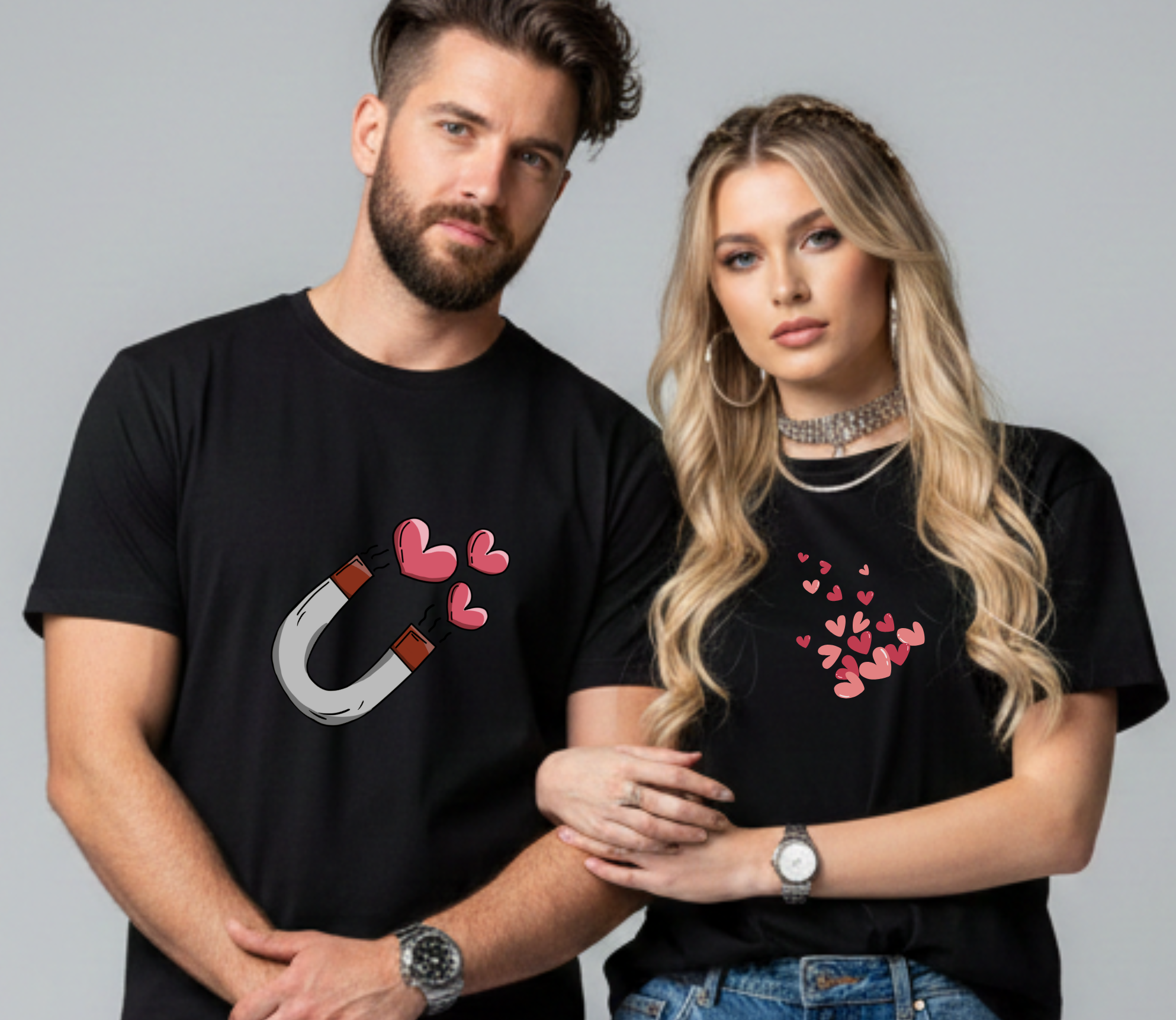 Couple Magnet Heart T-Shirts | Cute Matching Love Tees