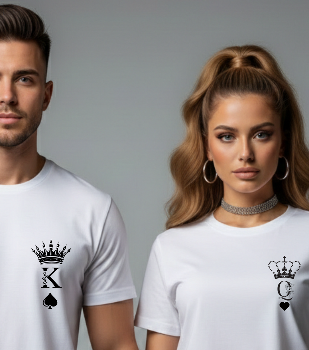 Royal King Queen Couple T-Shirts | Premium Matching Tees
