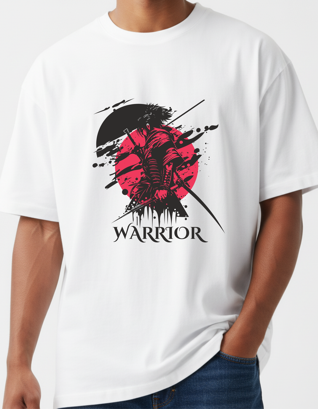 Warrior Graphic T-Shirt for Men | Anime Streetwear – Ademode