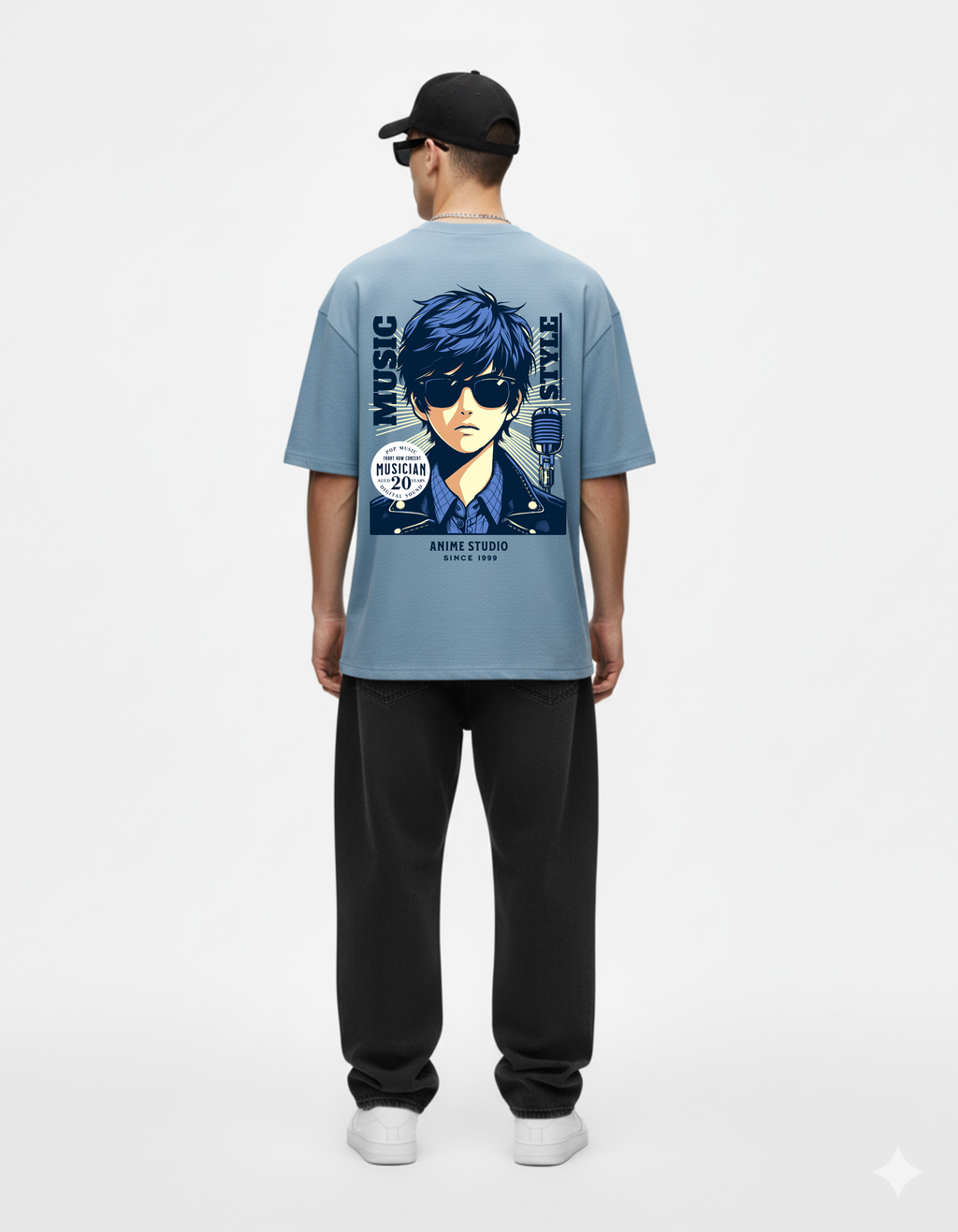 The Ice Blue Tempo Tee | Premium Oversized Music Graphic