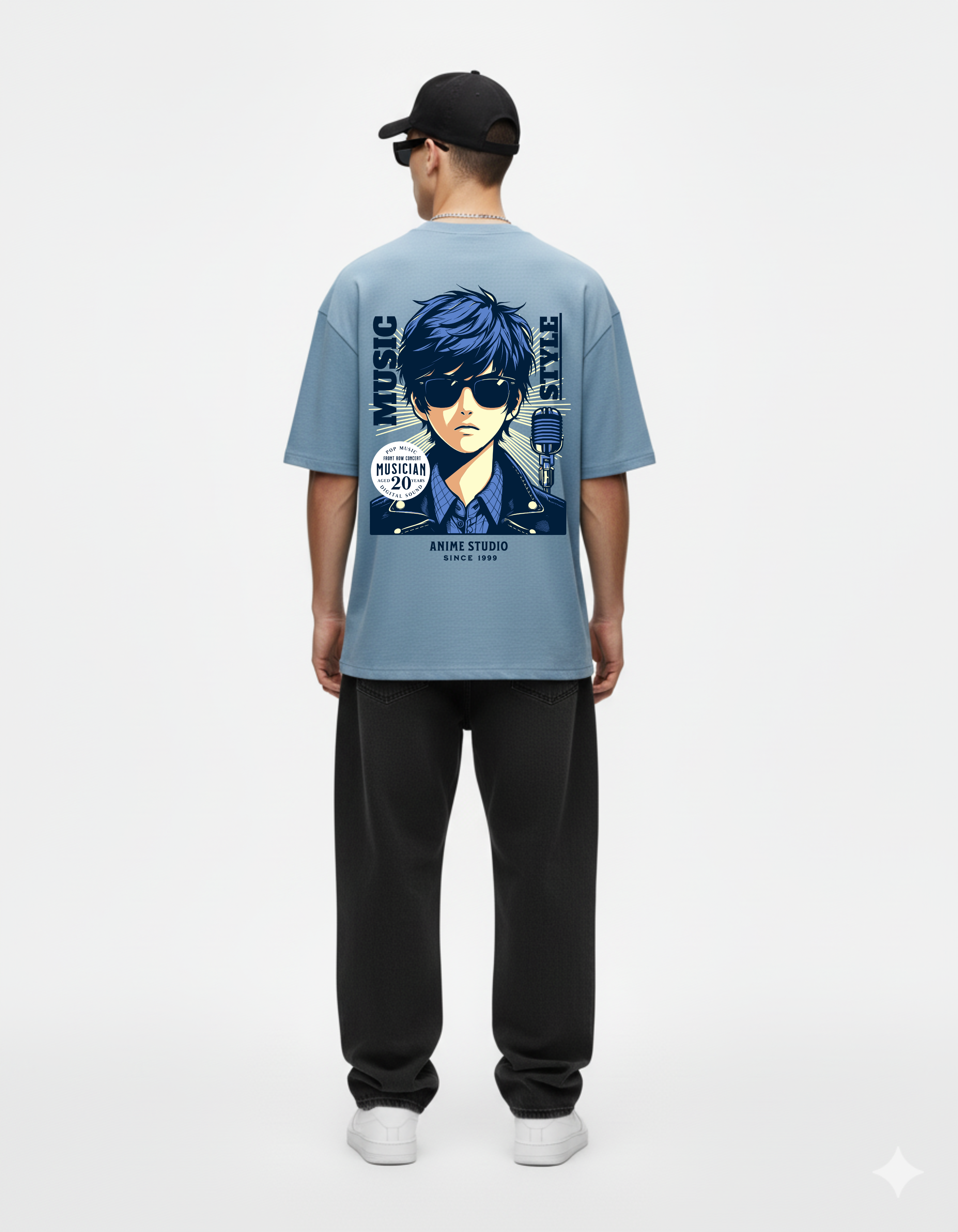 The Ice Blue Tempo Tee | Premium Oversized Music Graphic