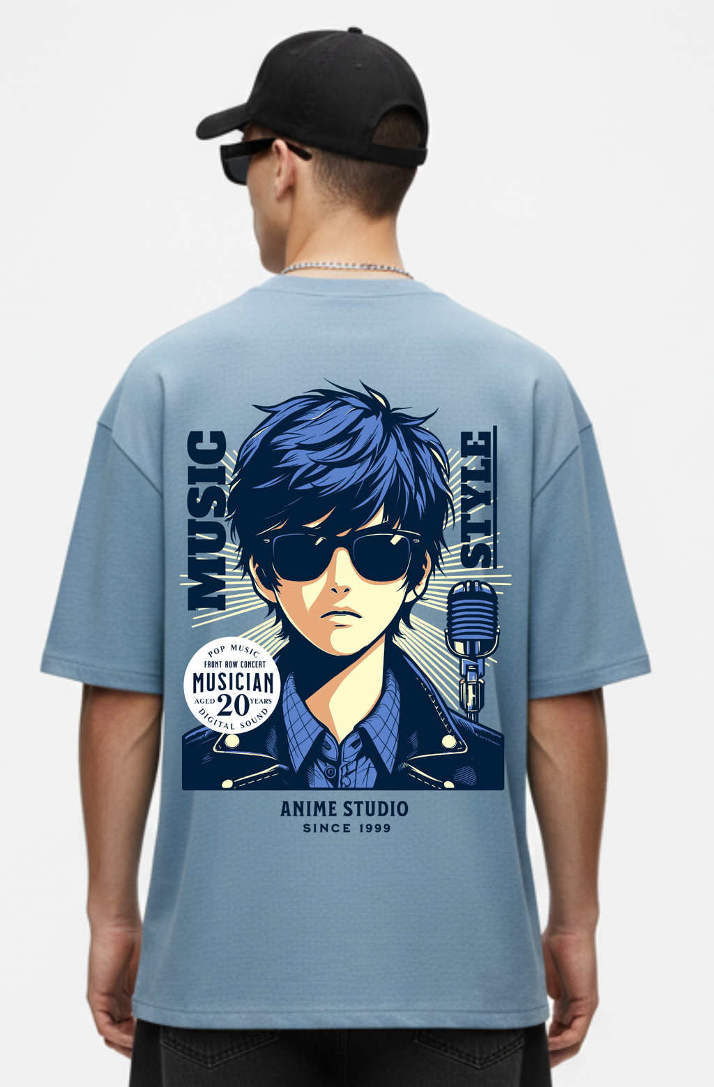 The Ice Blue Tempo Tee | Premium Oversized Music Graphic