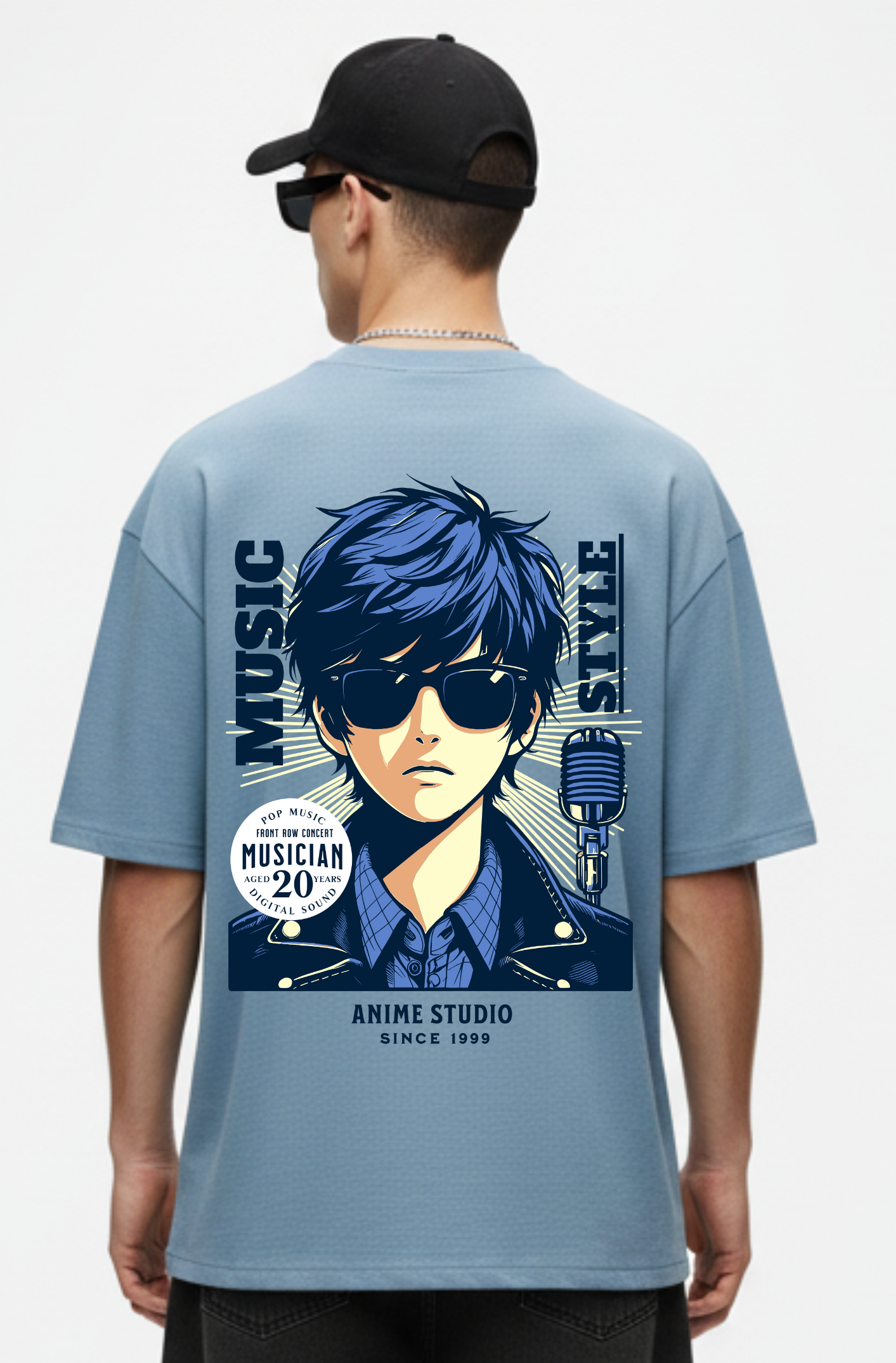 The Ice Blue Tempo Tee | Premium Oversized Music Graphic