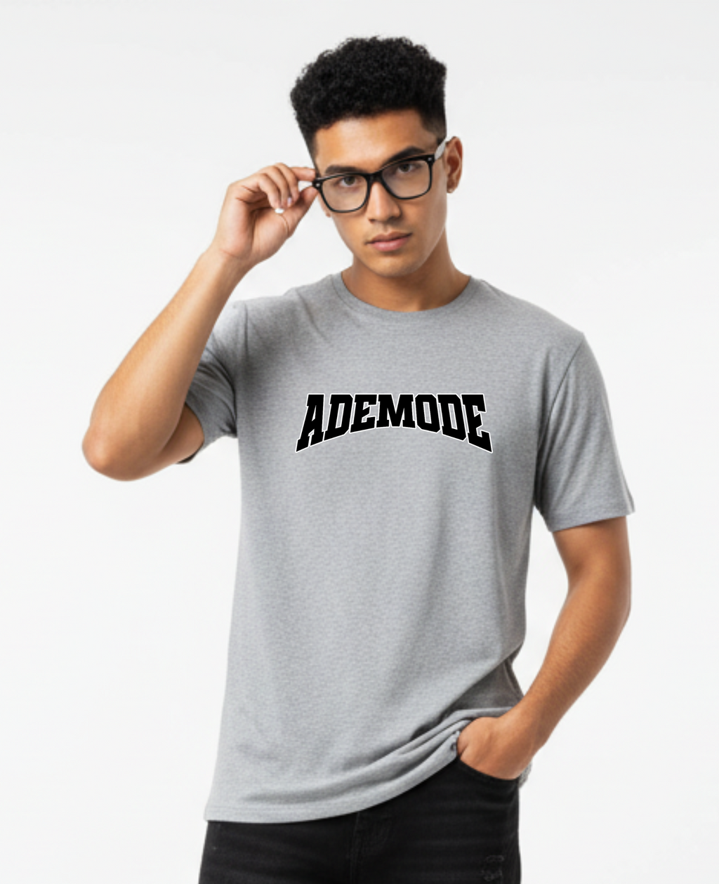 ADEMODE Classic Melange Tee | Regular Fit Core Staple