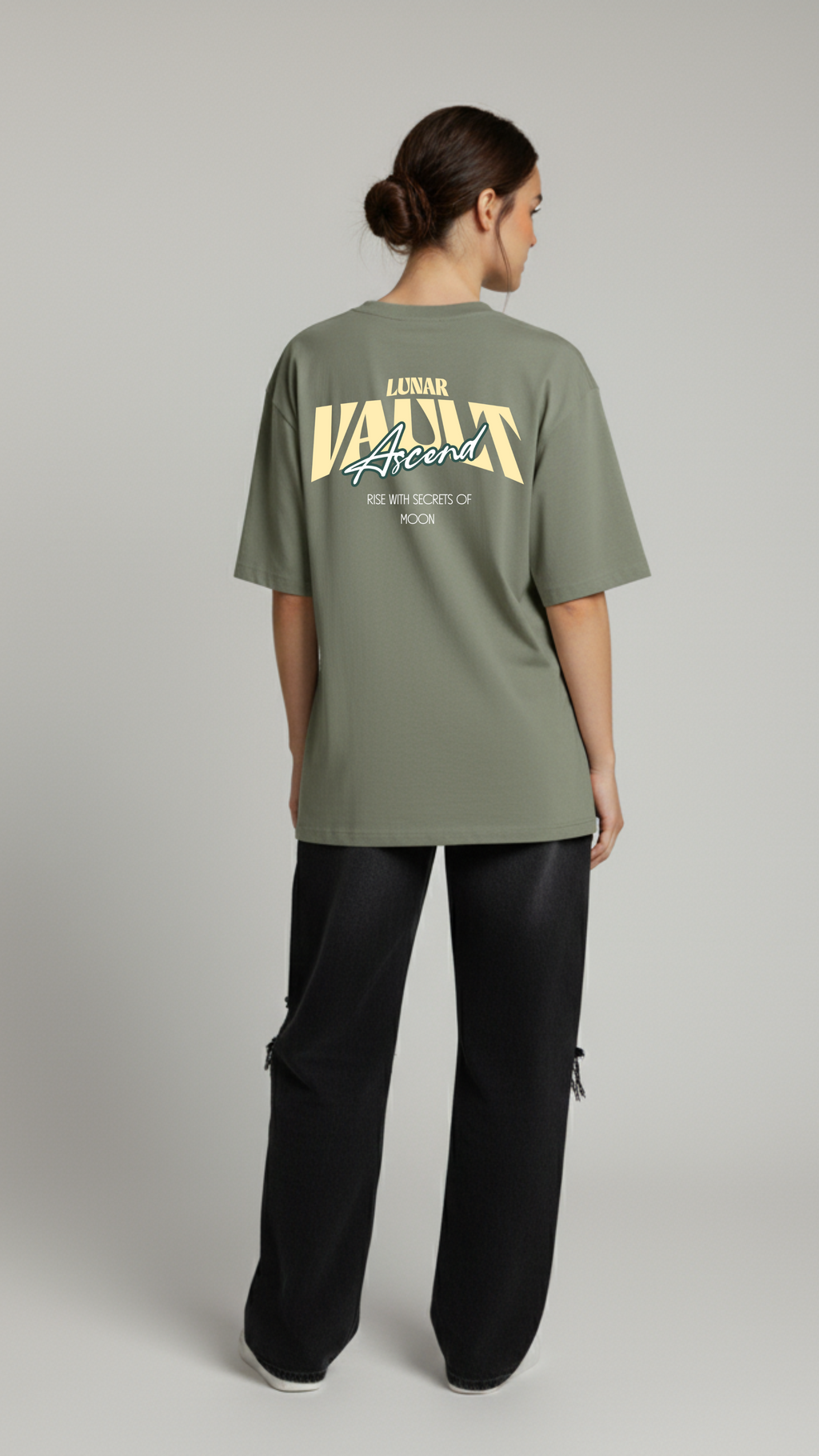 Lunar Vault Oversized Tee | Sage Ascent Streetwear