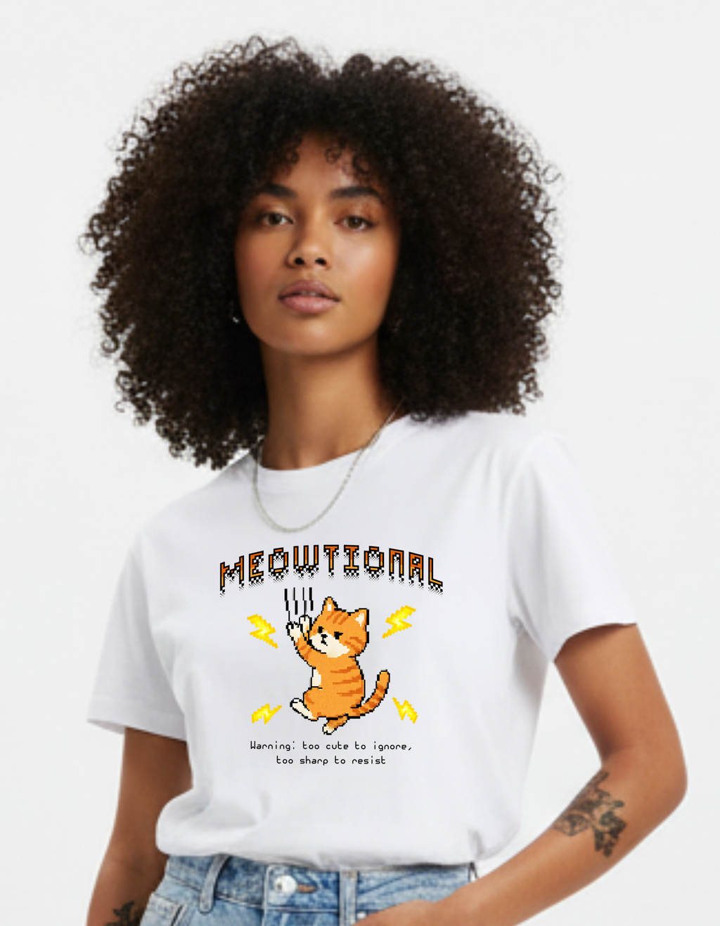 The Purrfect Tee | Meowtional Cat Print