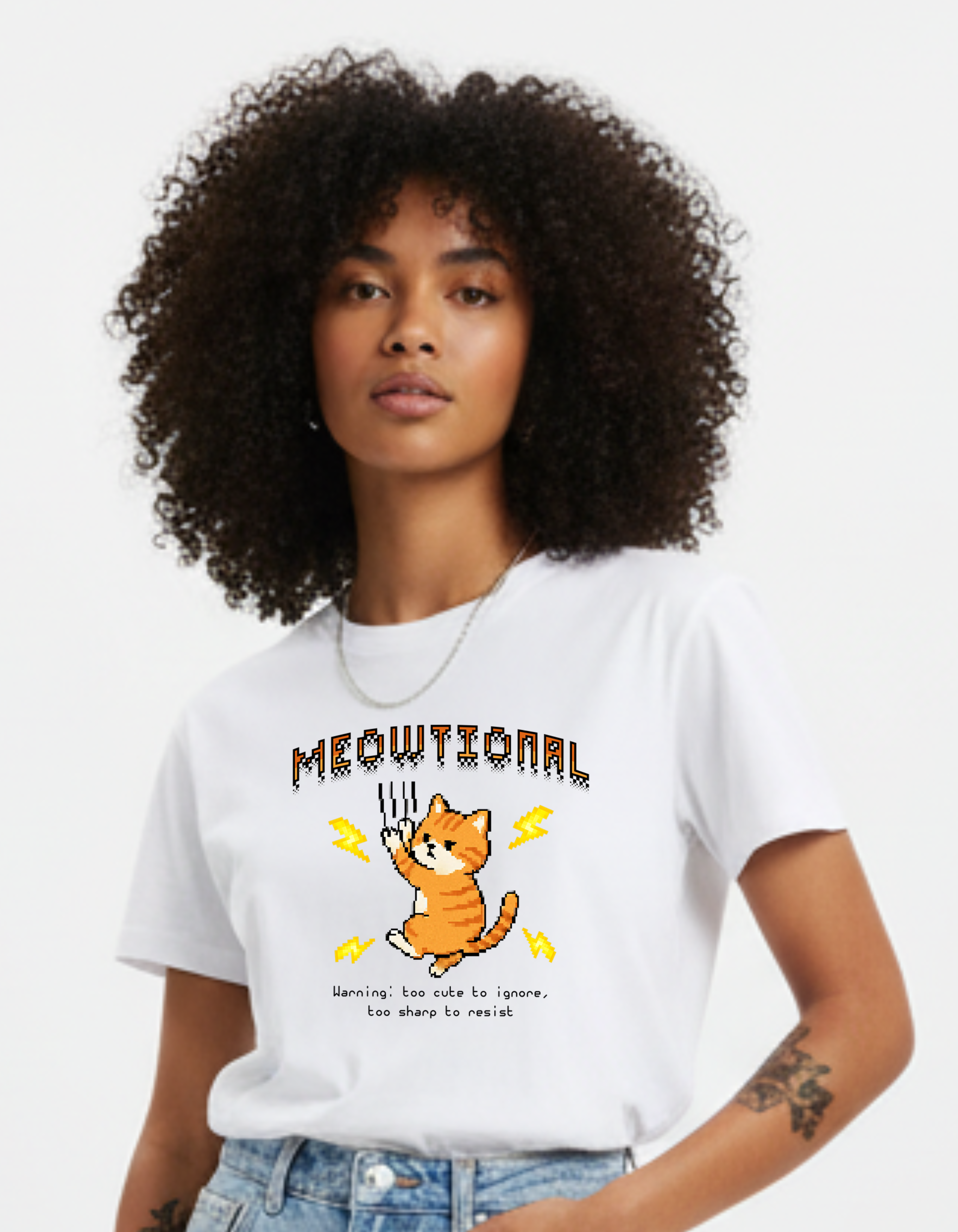 The Purrfect Tee | Meowtional Cat Print