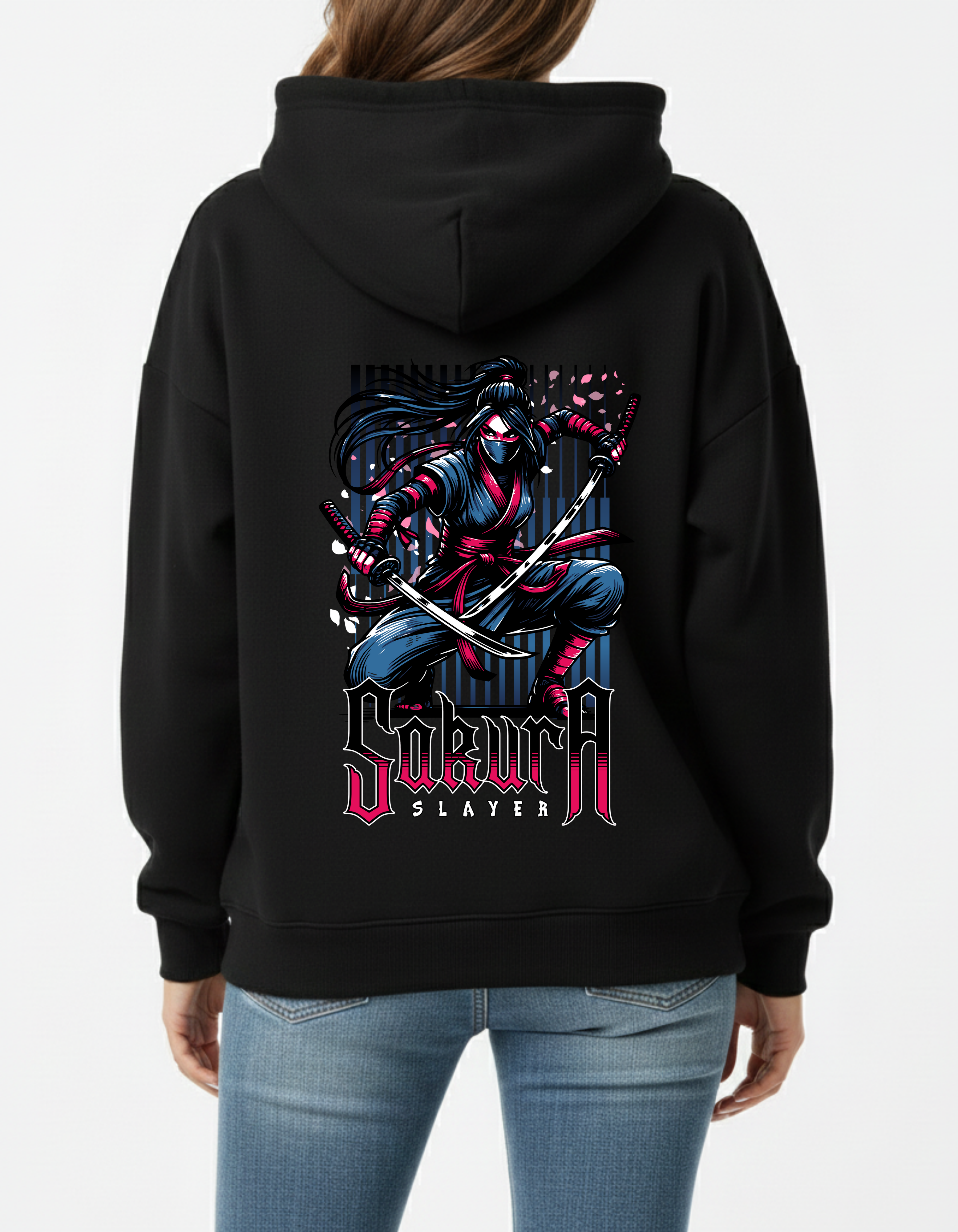 Sakura Slayer Hoodie | Anime Ninja Streetwear