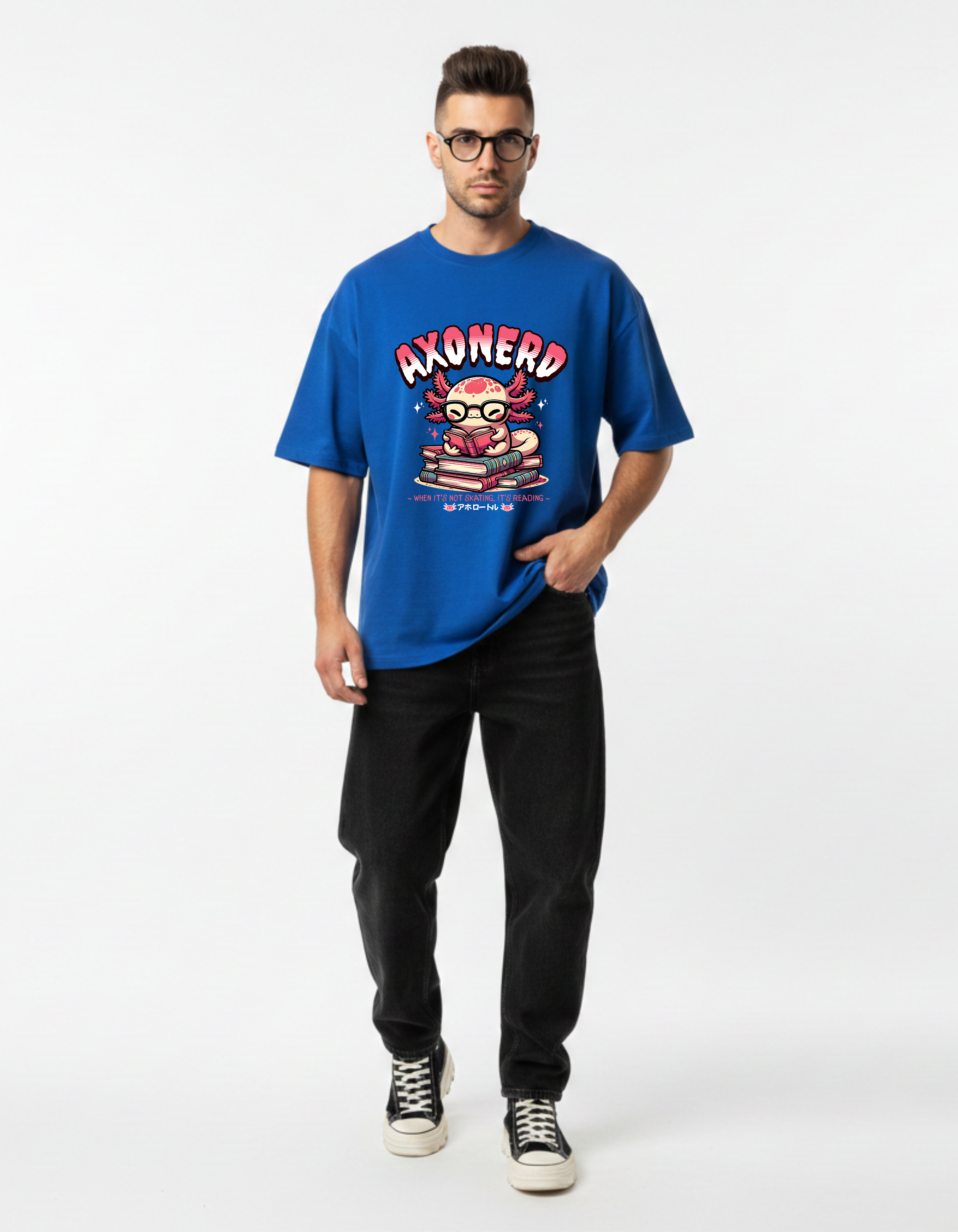 Axonerd Otaku T-Shirt | Cute Nerd Graphic Tee for Book & Anime Lovers – Ademode