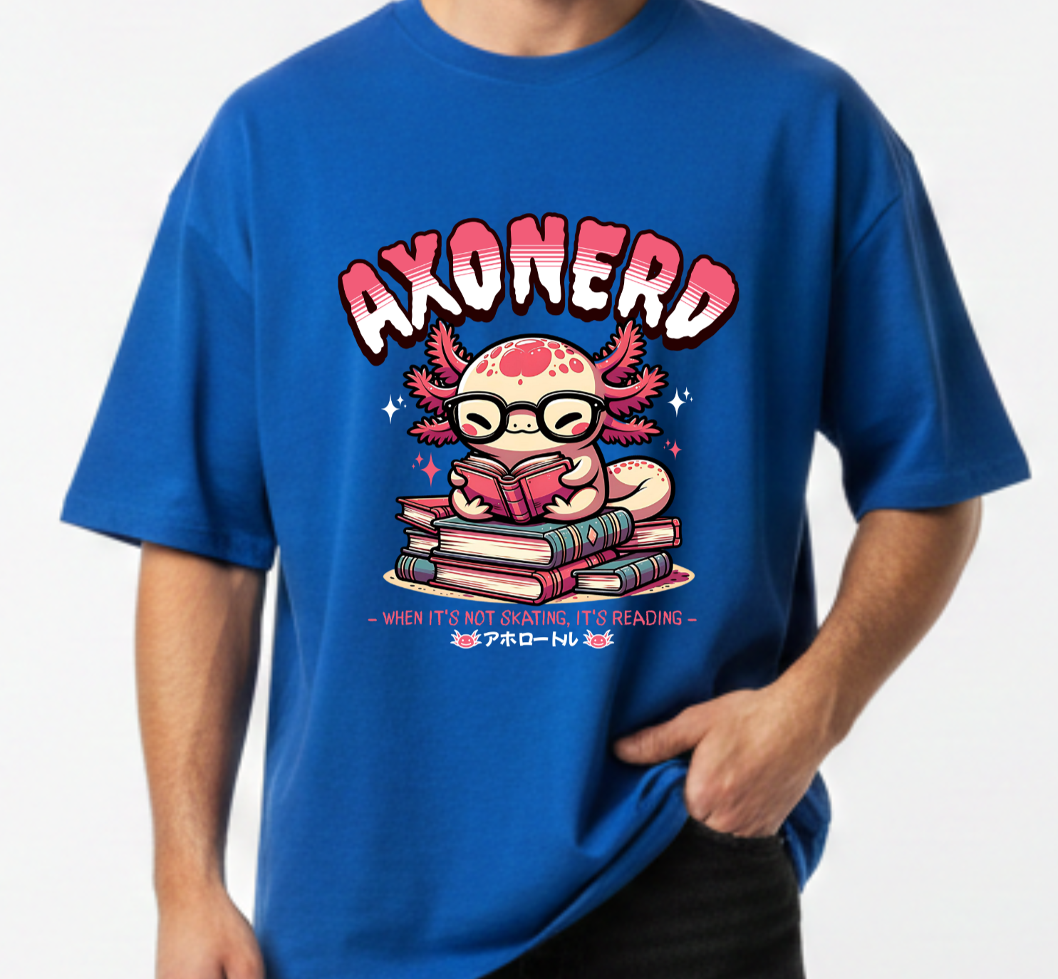 Axonerd Otaku T-Shirt | Cute Nerd Graphic Tee for Book & Anime Lovers – Ademode