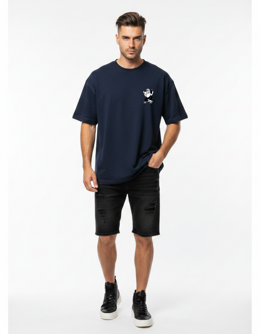 Books Over Skate Graphic Oversized T-Shirt for Men | Ademode