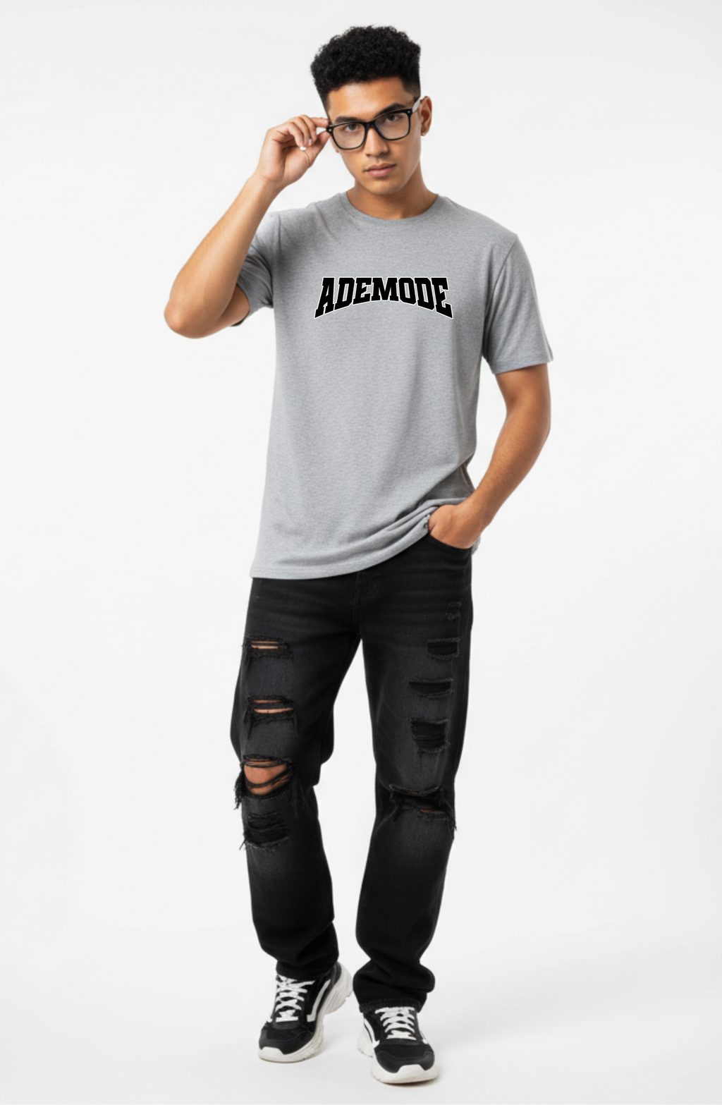ADEMODE Classic Melange Tee | Regular Fit Core Staple