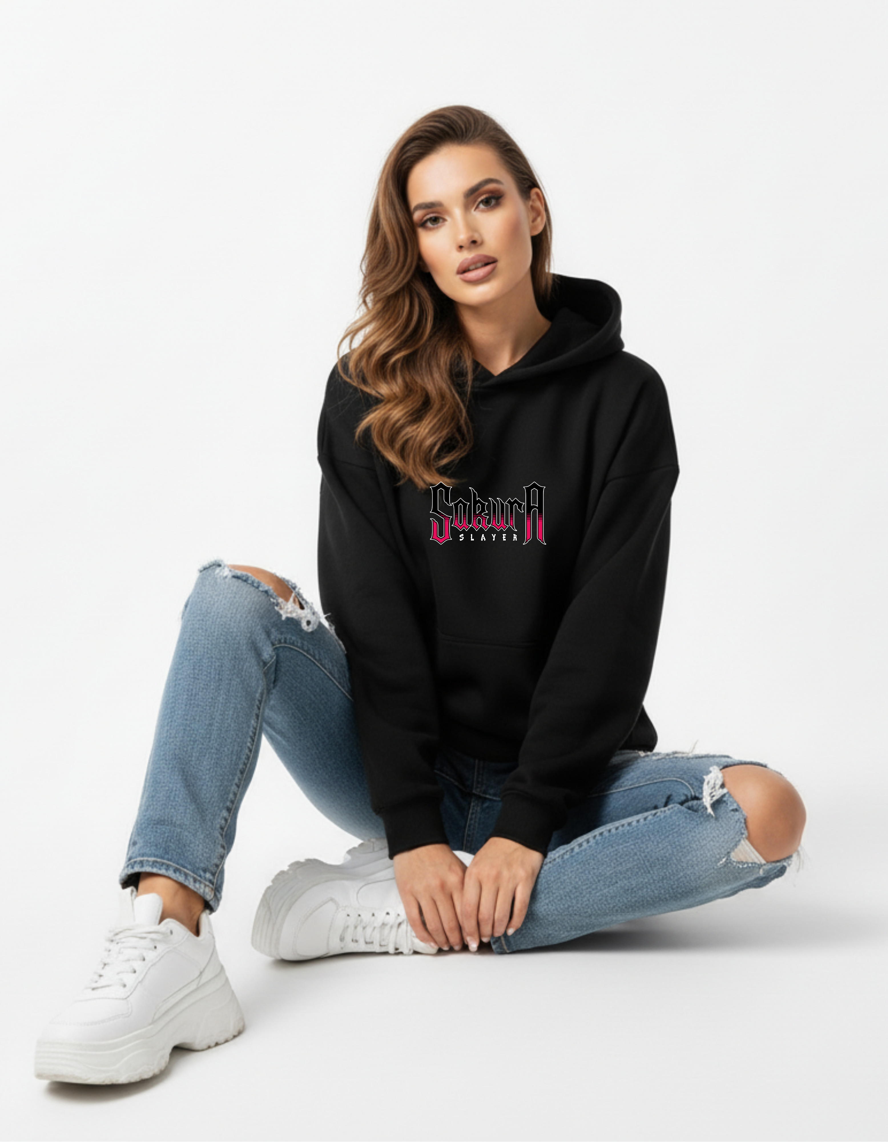 Sakura Slayer Hoodie | Anime Ninja Streetwear