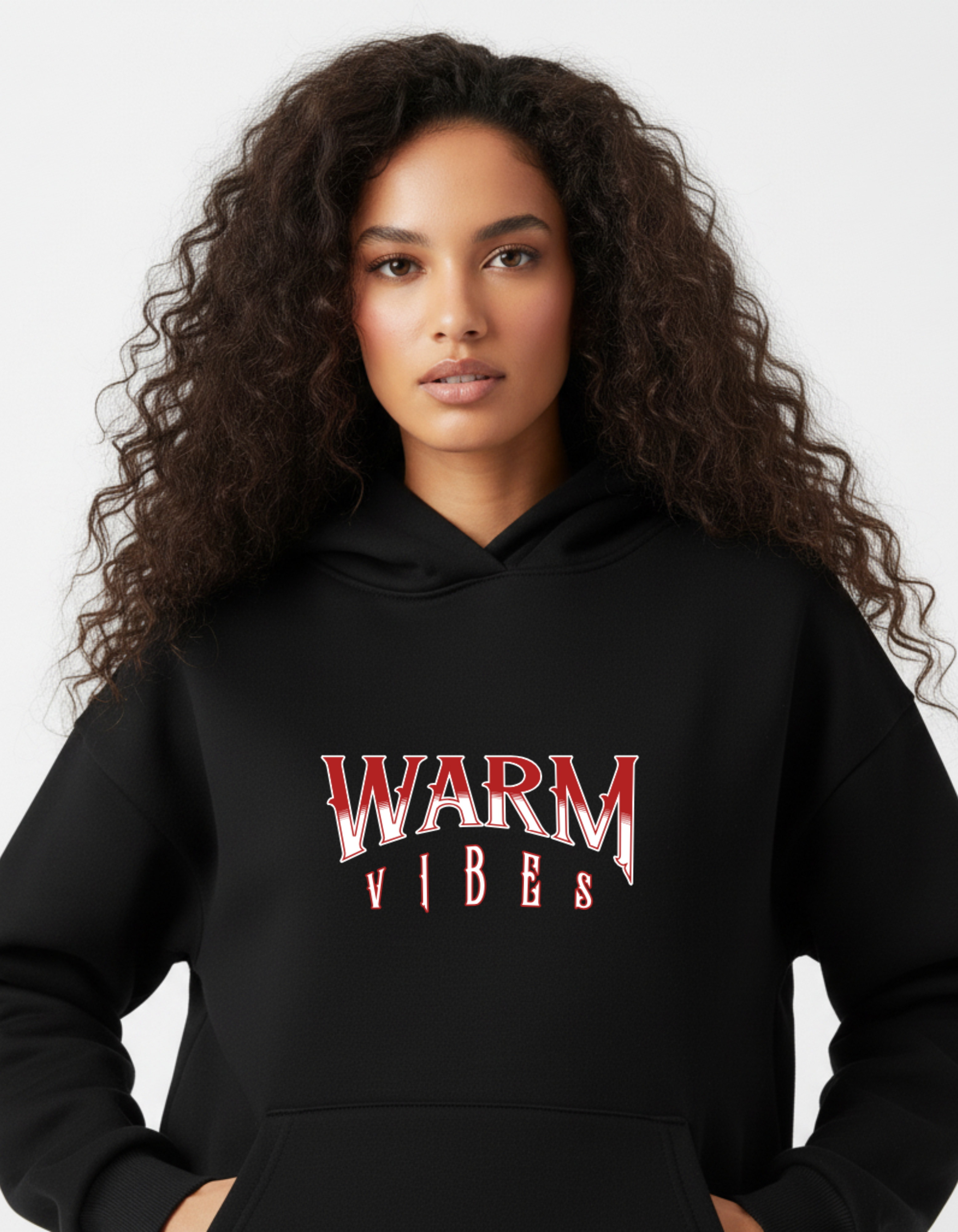 ADEMODE Warm Vibes Oversized Hoodie – Unisex Black Hoodie | Streetwear Essentials