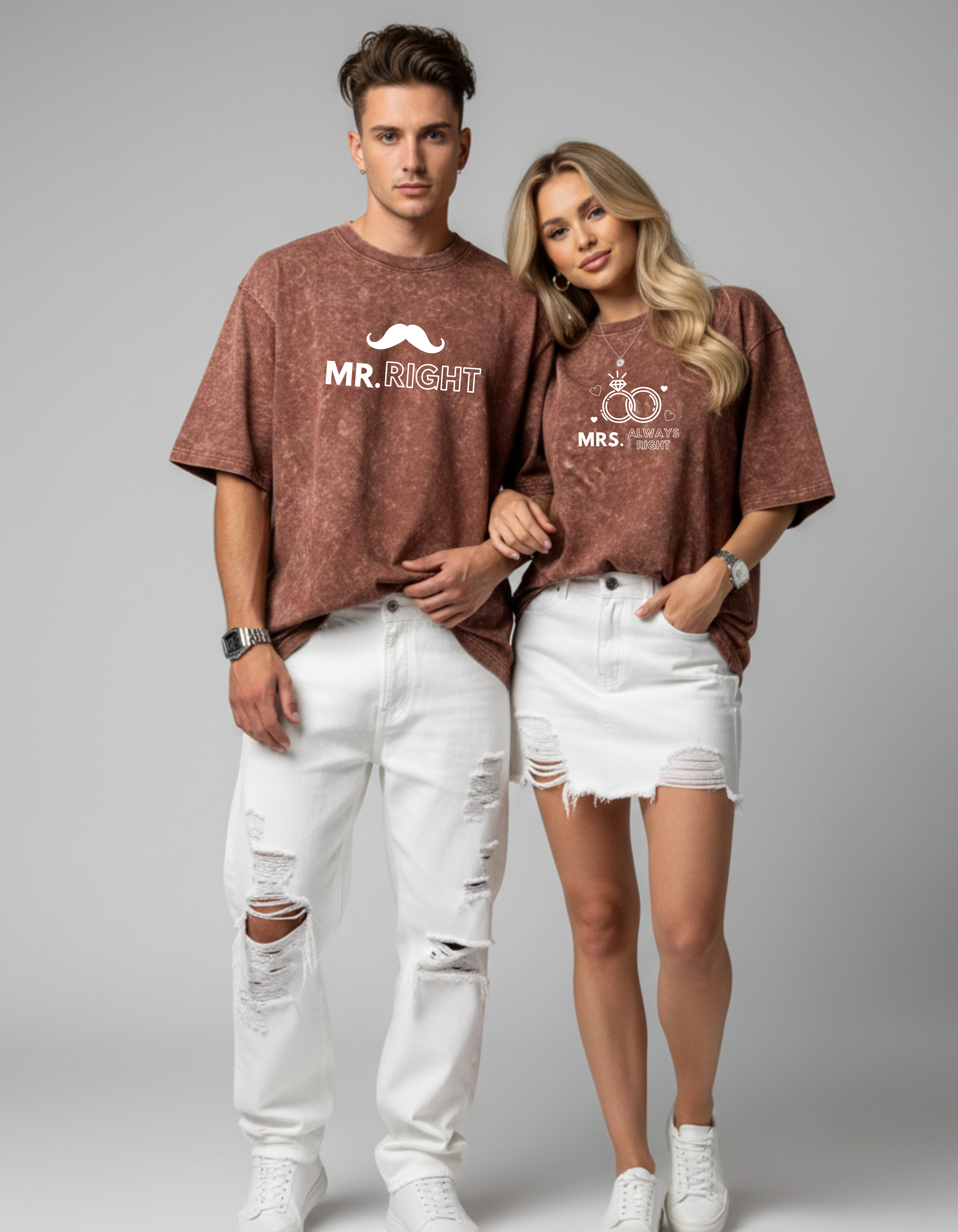 Mr Right & Mrs Always Right Couple T-Shirts | Ademode Couple Edition