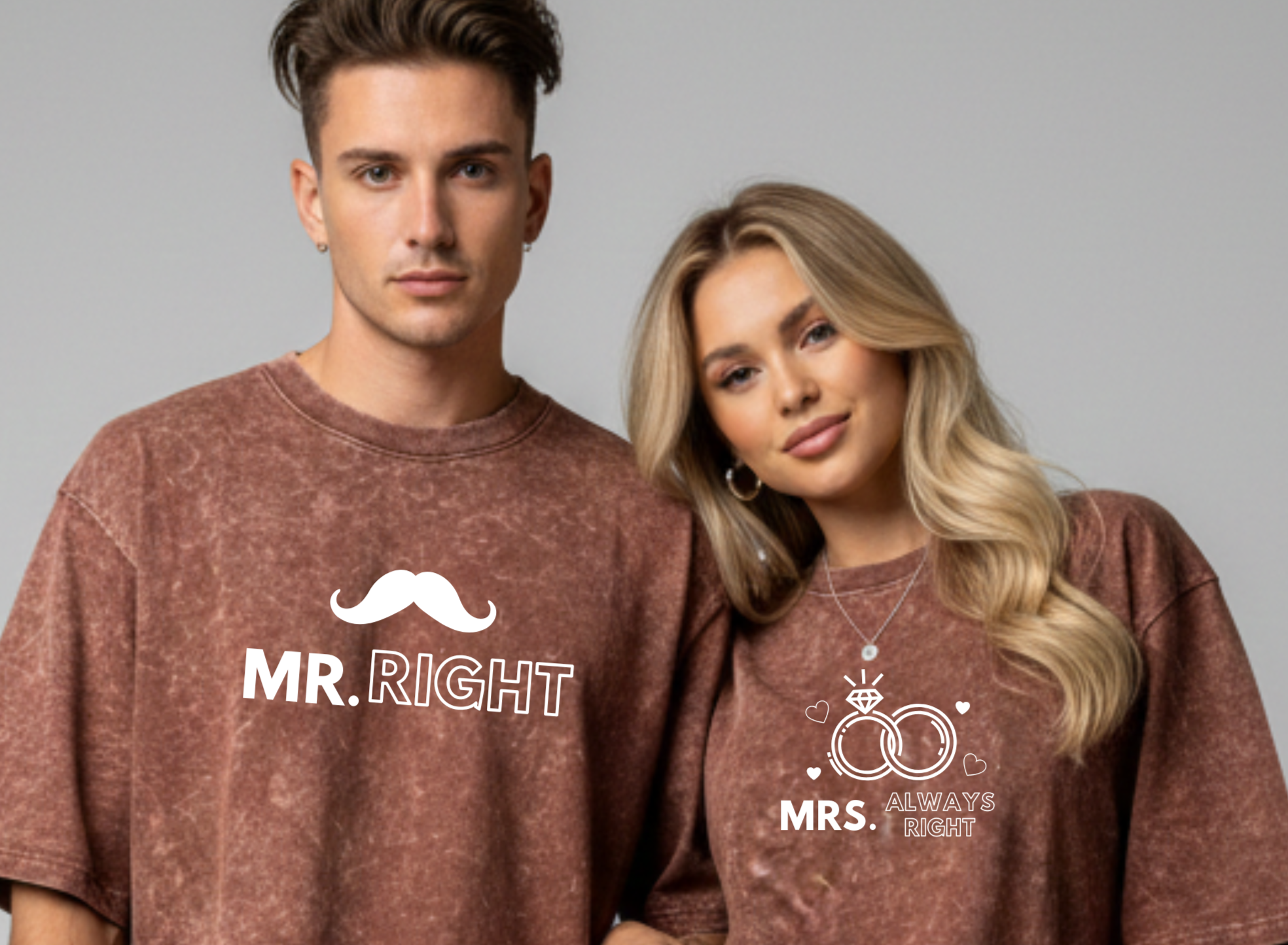 Mr Right & Mrs Always Right Couple T-Shirts | Ademode Couple Edition