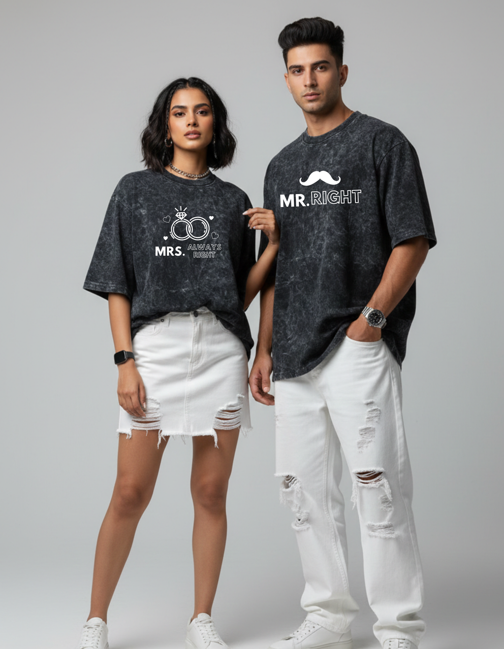 Mr Right & Mrs Always Right Couple T-Shirts | Ademode Couple Edition