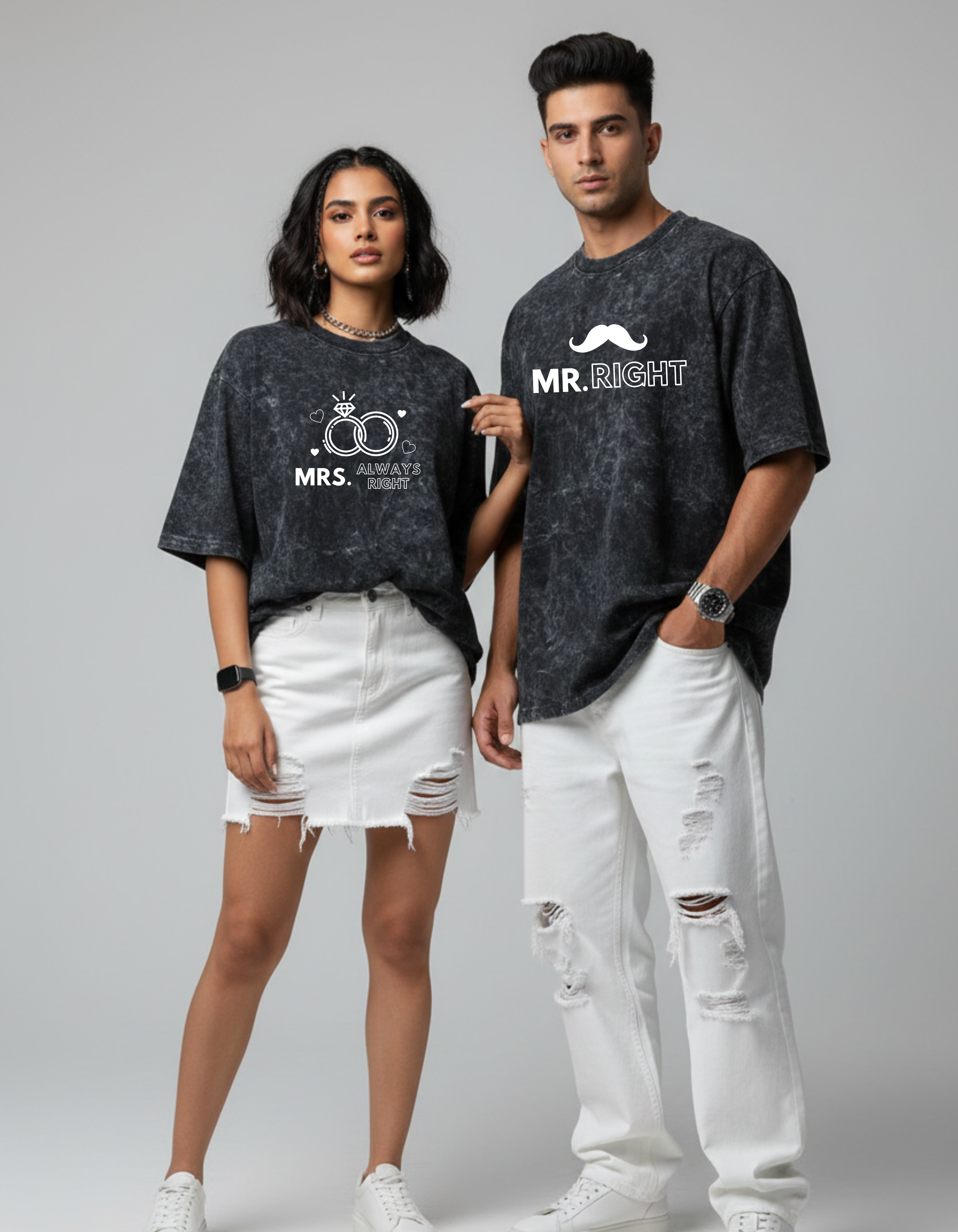Mr Right & Mrs Always Right Couple T-Shirts | Ademode Couple Edition