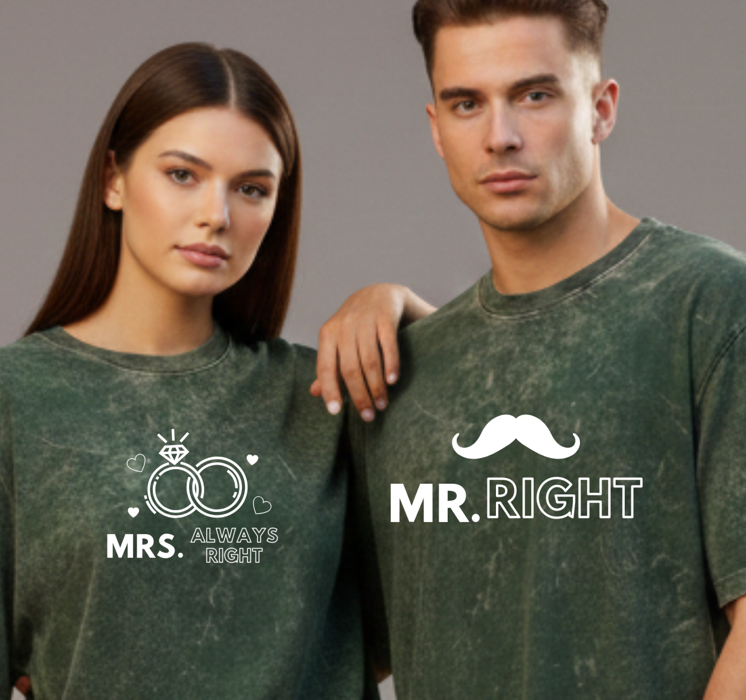 Mr Right & Mrs Always Right Couple T-Shirts | Ademode Couple Edition