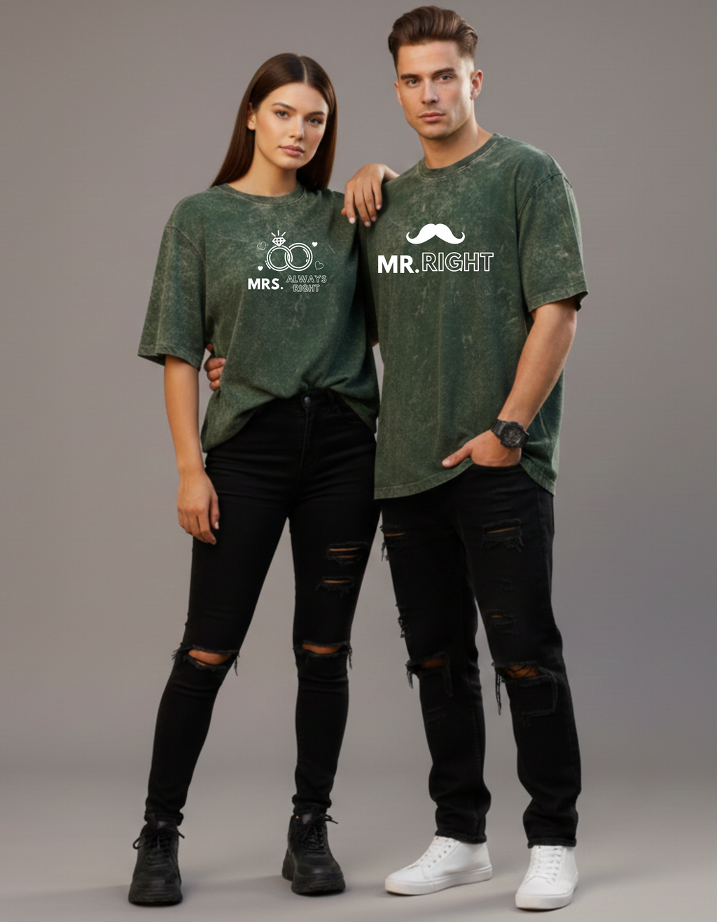 Mr Right & Mrs Always Right Couple T-Shirts | Ademode Couple Edition