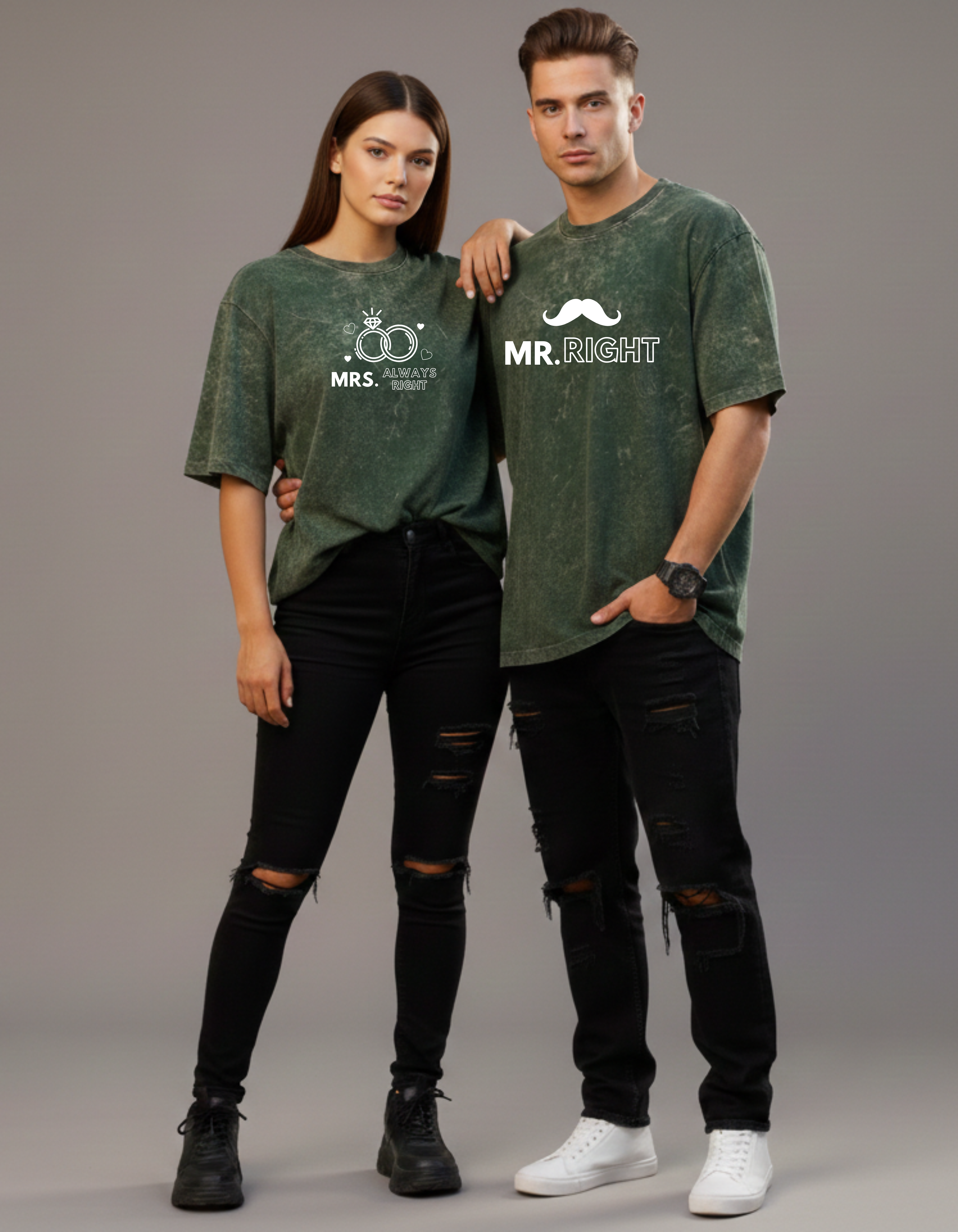 Mr Right & Mrs Always Right Couple T-Shirts | Ademode Couple Edition